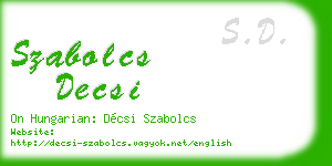 szabolcs decsi business card