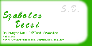 szabolcs decsi business card